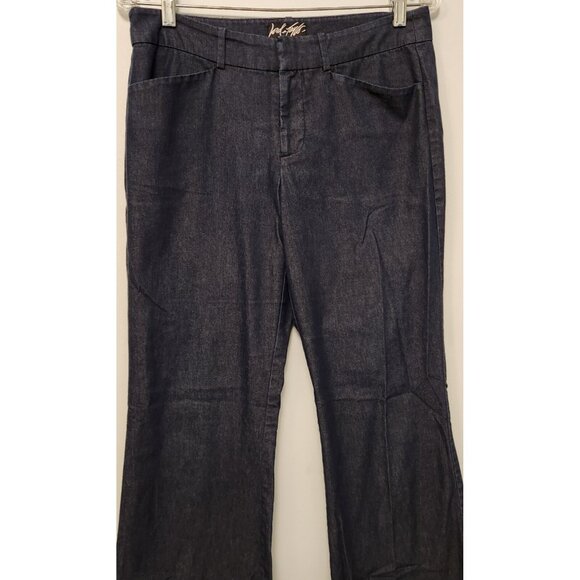 Lord & Taylor Pants 424 Fifth Women's Mid Rise Stretch Flat Front Blue Sz 6 EUC - Picture 2 of 10